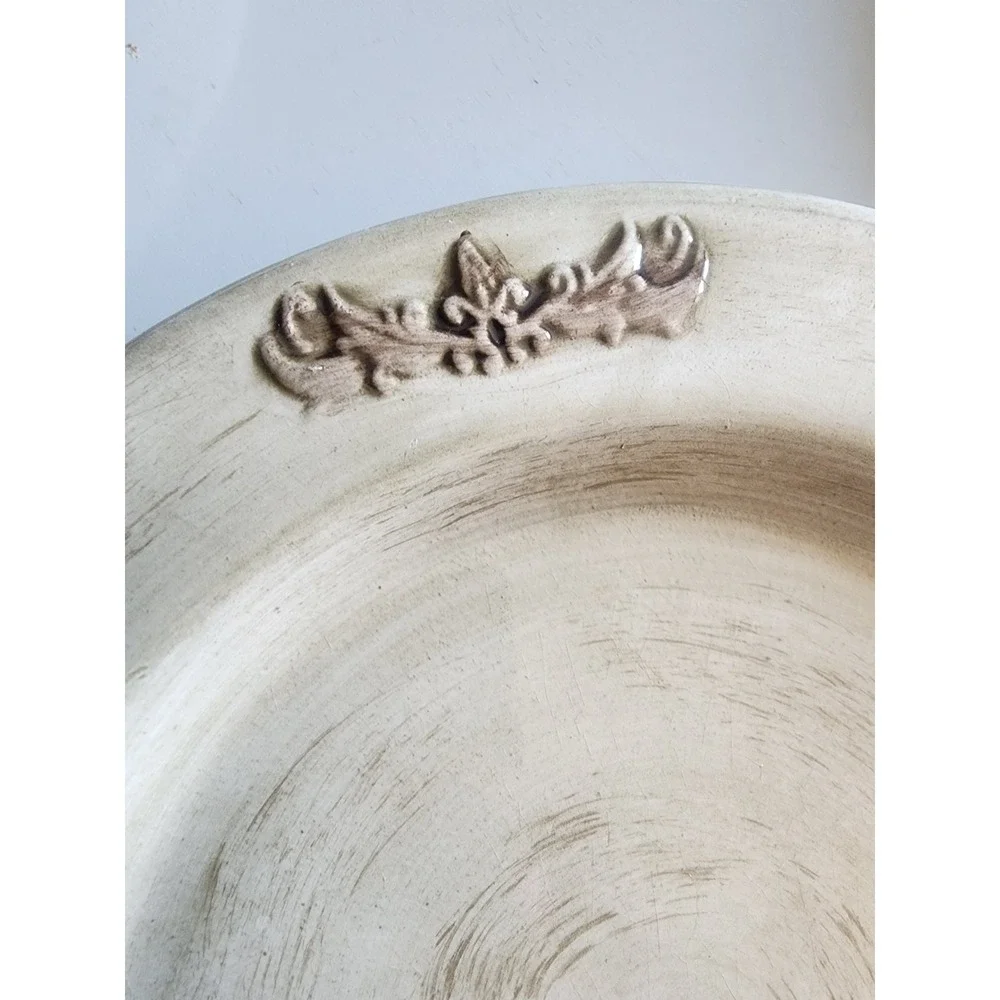 Bistro Salad Plates Lucheon Plates Fleur de Lis Raised 8-1/2